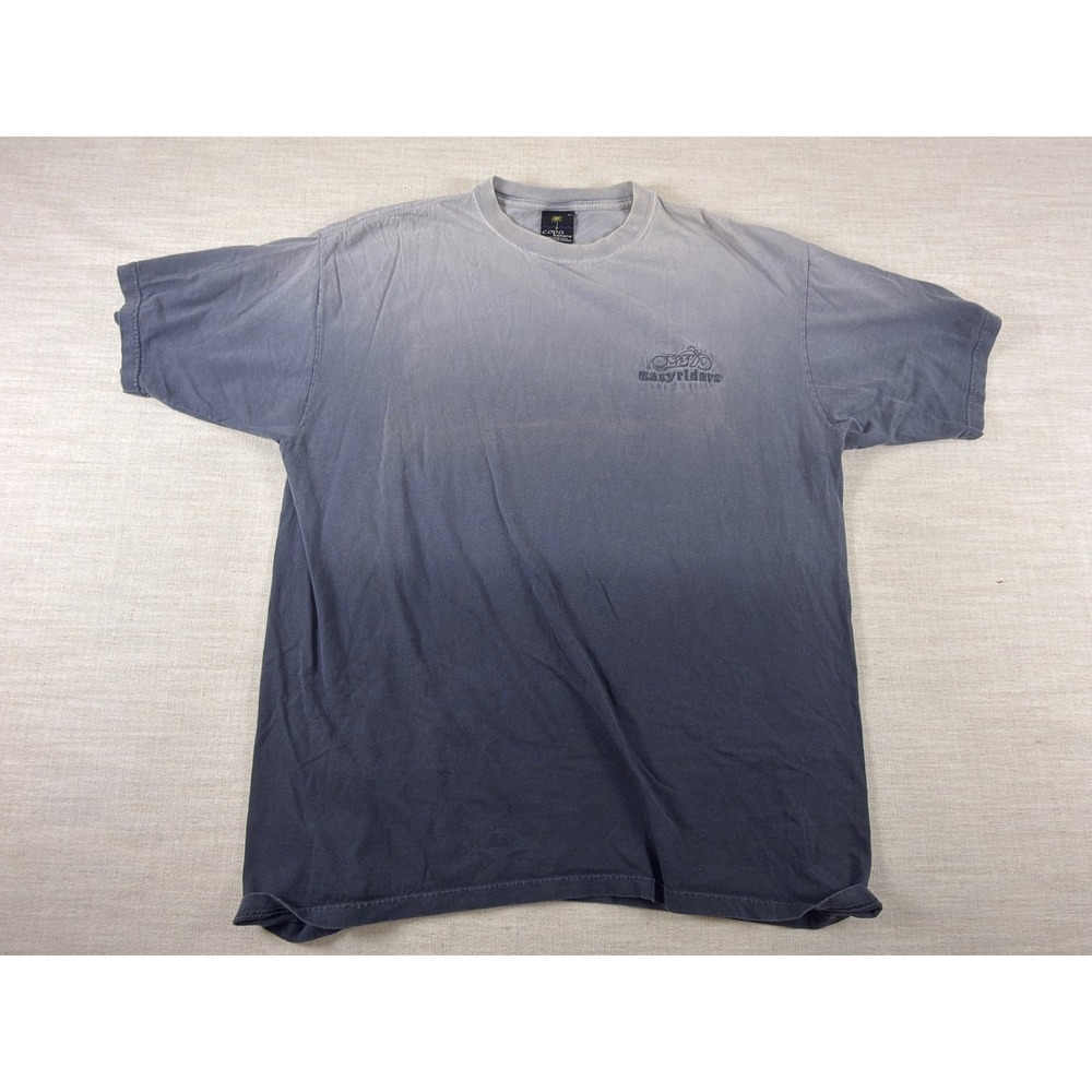 Copa Banana Easyriders T-Shirt Mens XL Blue Grey Ombre Dip Dye Embroidered Logo